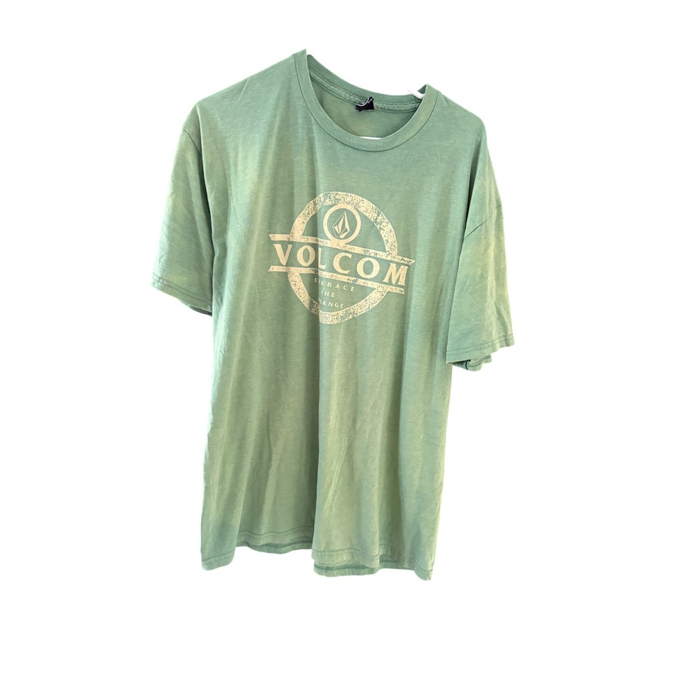 Volcom Y2k Skater Mens XL Green Embrace The Strange Graphic T-Shirt Skate Surf